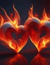 fire heart illustration Royalty Free Stock Photo