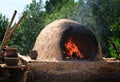 Fire hearth of ancient stove Royalty Free Stock Photo