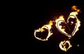 Fire hearts Royalty Free Stock Photo