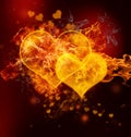 Fire Hearts Royalty Free Stock Photo