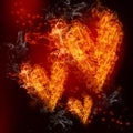 Fire Hearts Royalty Free Stock Photo