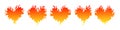 Fire hearts icons set. Hand-drawn hearts. Vector illustration Royalty Free Stock Photo