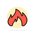 Fire, Heating, Fireplace, Spark Abstract Circle Background Flat color Icon