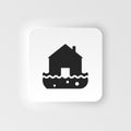 Fire, home, house, insurance, flood water icon - Vector. Insurance neumorphic style vector icon. Royalty Free Stock Photo