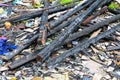 Fire home scrap detail wood conflagration