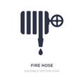 fire hose icon on white background. Simple element illustration from General concept