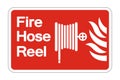 symbol Fire Hose Reel Symbol Sign on white background,vector illustration Royalty Free Stock Photo