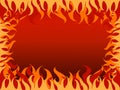 Fire hot background in borad