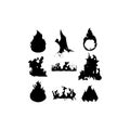 Fire hot silhouette set creative design Royalty Free Stock Photo