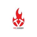 fire hummer icon logo vector illustration design