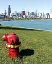 Fire hydrant with Chicago Skyline Royalty Free Stock Photo