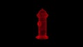 Fire hydrant 3D Wireframe Hologram in Motion. Nice 3D Rendering