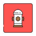 fire hydrant emergency icon color illustration Royalty Free Stock Photo