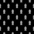 Fire hydrant icon isolated seamless pattern on black background