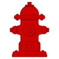 Fire hydrant icon. Red fire hydrant in flat style. Red, minimalist icon isolated on white background. Vector Royalty Free Stock Photo