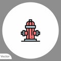 Fire hydrant vector icon sign symbol Royalty Free Stock Photo