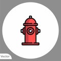 Fire hydrant vector icon sign symbol Royalty Free Stock Photo