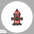 Fire hydrant vector icon sign symbol Royalty Free Stock Photo