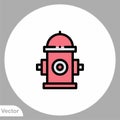 Fire hydrant vector icon sign symbol Royalty Free Stock Photo