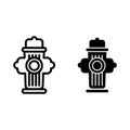 Fire hydrant line and glyph icon. Fire equipment vector illustration isolated on white. Emergency outline style design Royalty Free Stock Photo