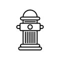 Fire Hydrant line icon. vector illustration isolated on white. outline style design, designed for web and app. Eps 10. Royalty Free Stock Photo