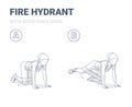 Fire Hydrant with Resistance Band, Female Home Workout Guidance, or Hip Abduction fitness exercise.