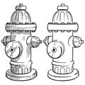 Fire hydrant sketch Royalty Free Stock Photo