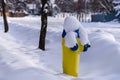Fire hydrant in snow, city of Edmonton Royalty Free Stock Photo