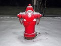 red fire hydrant and snow Royalty Free Stock Photo
