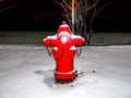 red fire hydrant and snow Royalty Free Stock Photo