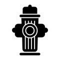 Fire hydrant solid icon. Fire equipment vector illustration isolated on white. Emergency glyph style design, designed Royalty Free Stock Photo