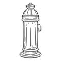 Fire hydrant. Vector concept in doodle and sketch style Royalty Free Stock Photo