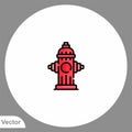 Fire hydrant vector icon sign symbol Royalty Free Stock Photo