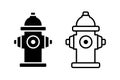 Fire hydrant vector icons set. Water hydrant symbol