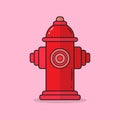 Red fire hydrant vector cartoon illustration Royalty Free Stock Photo