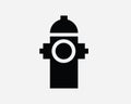 Fire Hydrant Water Emergency Pipe Hose Faucet Extinguisher Firefighting Equipment Black and White Icon Sign Symbol Vector Clipart Royalty Free Stock Photo