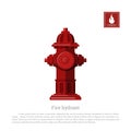 Fire hydrant on white background. Firefighter equipment in realistic style