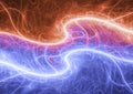 Fire and ice abstract fractal lightning Royalty Free Stock Photo