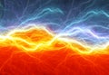 Fire and ice abstract lightning Royalty Free Stock Photo