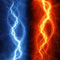 Fire and ice abstract lightning Royalty Free Stock Photo