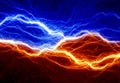 Fire and ice abstract lightning Royalty Free Stock Photo