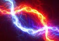 Fire and ice abstract lightning background