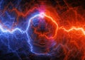 Fire and ice abstract lightning Royalty Free Stock Photo