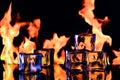 fire and ice, cold and flame on a black background 7 Royalty Free Stock Photo