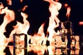 fire and ice, cold and flame on a black background 4 Royalty Free Stock Photo
