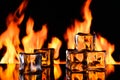 fire and ice, cold and flame on a black background 6 Royalty Free Stock Photo
