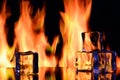 fire and ice, cold and flame on a black background 3 Royalty Free Stock Photo