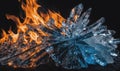 Fire and ice collide in this dramatic photograph Royalty Free Stock Photo