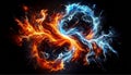 Fire and Ice Concept design with Spark Royalty Free Stock Photo