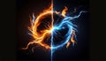 Fire and Ice Concept design with Spark Royalty Free Stock Photo